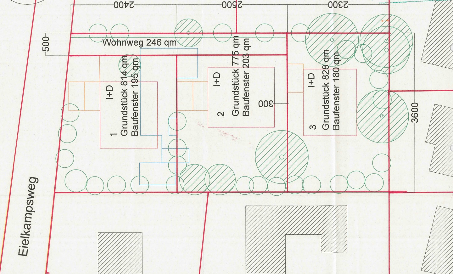 Amtlicher Lageplan Bauvorbescheid horizontal